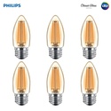 Philips LED Classic Amber Glass B11 Dimmable Filamant Light Bulb