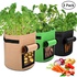 accmor 3 Pcs Garden Potato Grow Bags with Flap and Handles Fabric Pots Heavy Duty